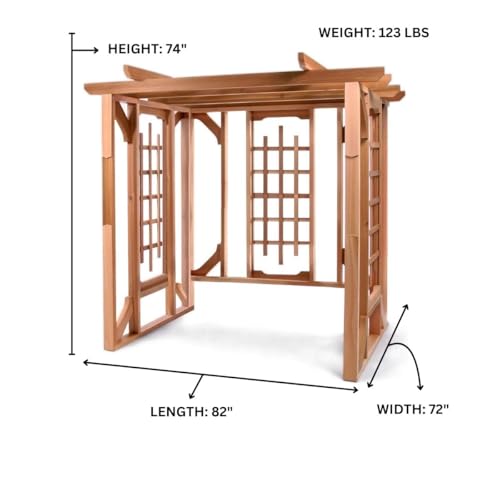 All Things Cedar PO72 Pergola Garden Arbor Natural Unstained Finish