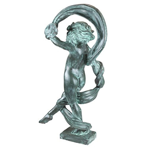 Design Toscano Girl of The Wind Bronze Garden Statue Two Tone Bronze & Verdigris