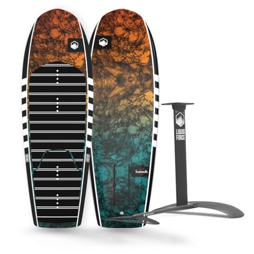 Liquid Force 2024 Launch Foil Board and Launch 120 Wake Foil Kit Package Black