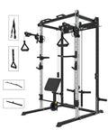 EonfitOmni Power Rack with LAT Pulldown Cable Crossover Pulley System Black7