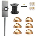 VOLT Solid Brass 12V LED Outdoor Deck Light 6-Pack Kit with 150W Transformer Bronze