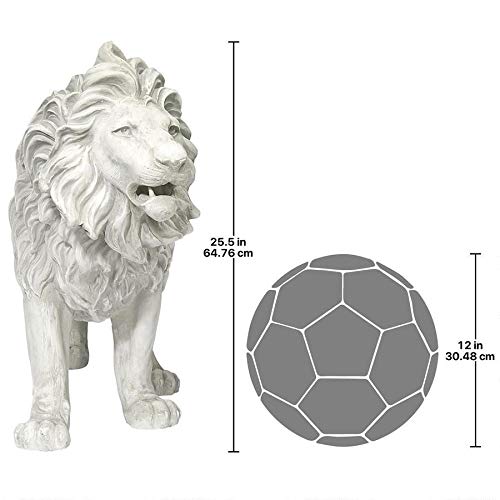 Design Toscano Regal Lion Sentinel Garden Statue 37 Inch Antique Stone