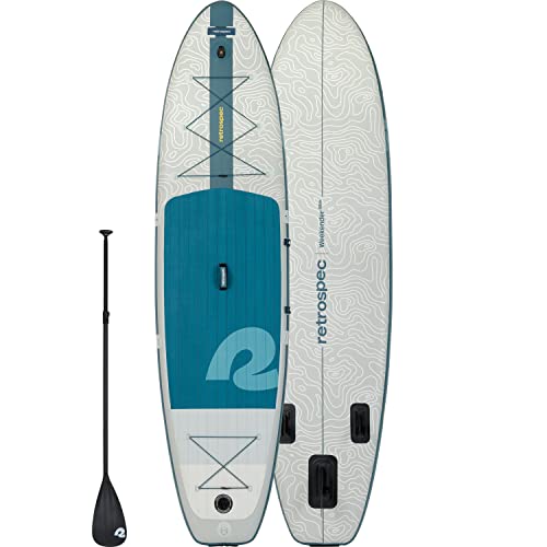 Retrospec Weekender Plus 2 10’ 6” Inflatable Stand Up Paddleboard ISUP Bundle River Rock
