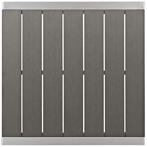 Modway Shore Aluminum 3-Piece Outdoor Patio Pub Bistro Set Silver Gray