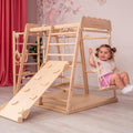 Wood And Hearts Indoor Wooden Jungle Gym for Toddlers Ages 1-4