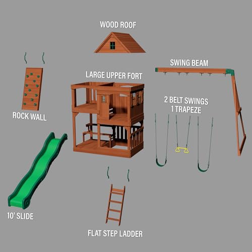 Backyard Discovery Hillcrest Cedar Swing Set Brown