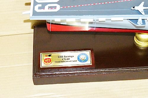 Squadron Nostalgia LLC USS Saratoga CV-60 Aircraft Carrier Scale Model Mahogany Multi-Colored