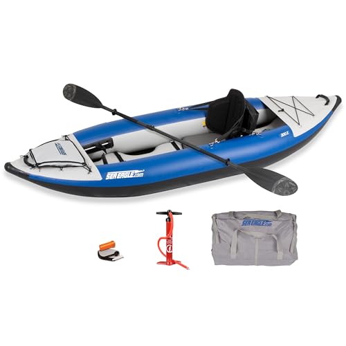 Sea Eagle 300x Inflatable Explorer Kayak Pro Carbon Package Blue/Gray