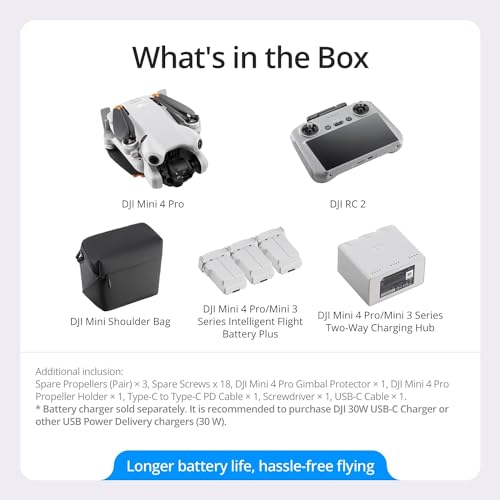 DJI Mini 4 Pro Folding Drone Fly More Combo Plus 4K HDR Under 249g