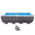 Intex Ultra Frame Rectangular Pool Set with Sand Filter Pump Gray