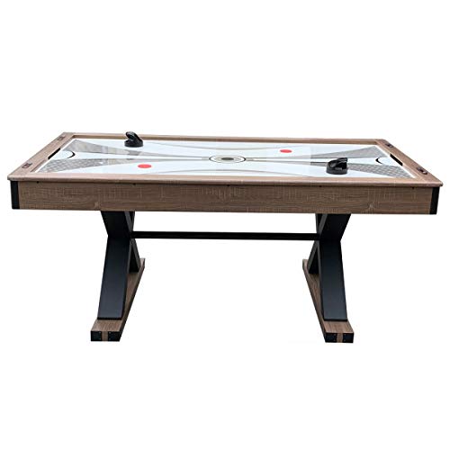 Hathaway Excalibur 6-ft Air Hockey Table with Table Tennis Top Driftwood Black