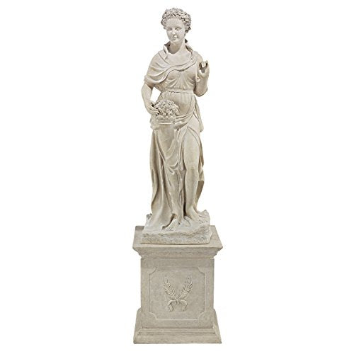 Design Toscano Spring Woman of the Four Seasons Garden Statue & Plinth 89 inch Faux Limestone