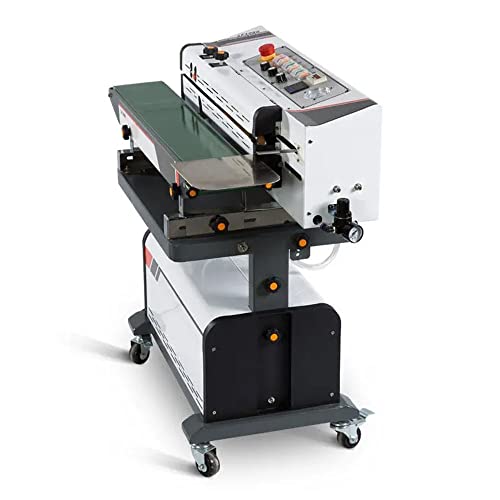 INTBUYING Automatic Vacuum Sealing Packing Machine with Code Printer LF1080 110V Black&White
