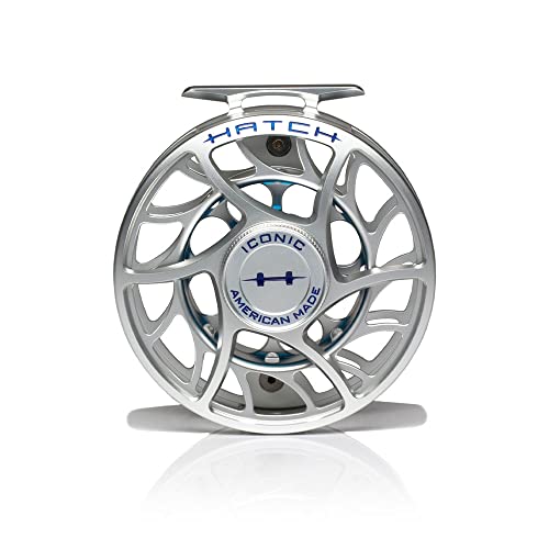 Hatch Outdoors Iconic Plus Large Arbor Fly Reel Clear/Blue