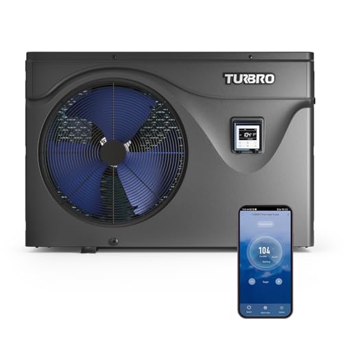 TURBRO Inverter Swimming Pool Heat Pump 75,000 BTU Black