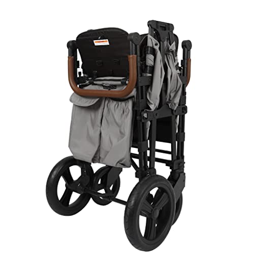 Keenz Luxury Comfort Stroller Wagon Foldable Double Seater Adjustable Canopy Gray