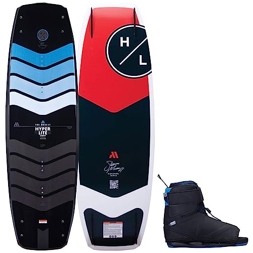 Hyperlite Murray Pro Mens Wakeboard 139 W/Session Bindings Black/Yellow 139cm/(7-10.5)