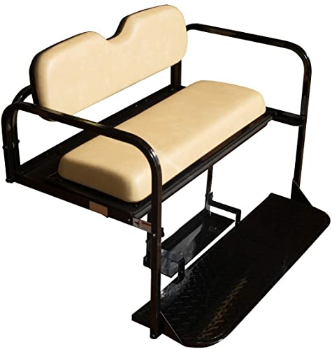 Performance Plus Carts EZGO RXV Golf Cart Flip Folding Rear Seat Kit Stone Black