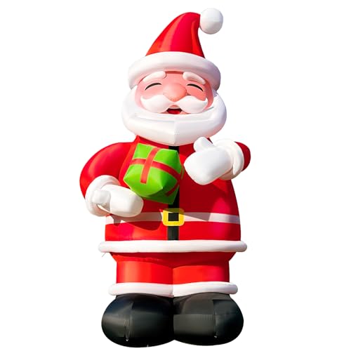 OZIS Giant 27Ft Inflatable Santa Claus Holding Gift Red