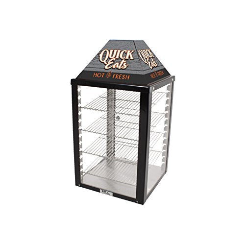 Global Solutions Countertop Heated Food Merchandiser GS1400-25-2 with Four Shelves, Pass-Thru Design