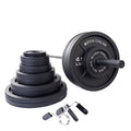 Body-Solid Cast Iron Olympic Weight Plate Set 500lbs with Bar Black
