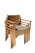 WholesaleTeak Grade-A Teak Wood Luxurious Solo Amilo Stacking Arm Chairs Set of 4 Teak