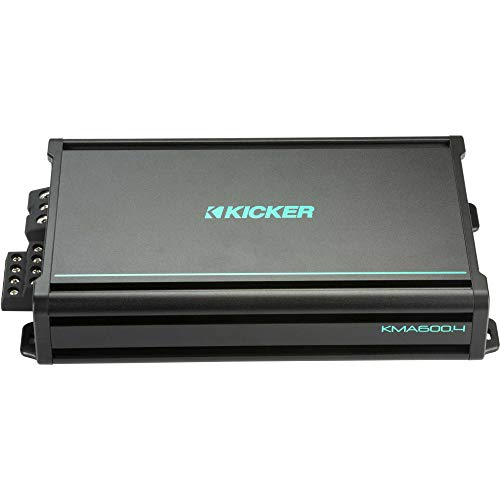 KICKER MWF 12-Inch Premium Marine Subwoofer & 48KMA6004 Marine Amp Bundle with LED Remote