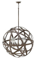 Hinkley Carson Collection Five Light 12V LED Outdoor Medium Orb Pendant Vintage Iron