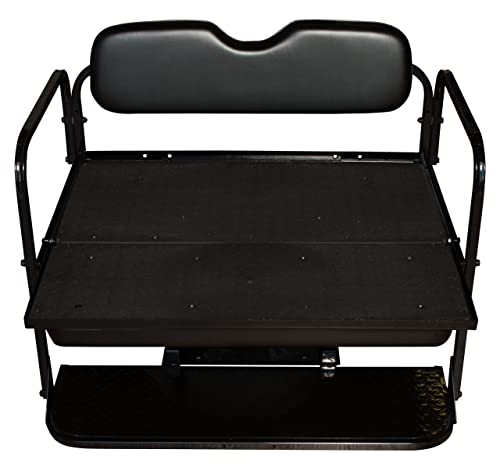 Performance Plus Carts Rear Flip Seat for Yamaha G29/Drive Golf Cart | Folding Steel Frame Rear Seat Kit | Black