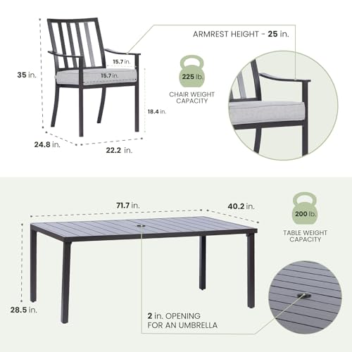 Hanover Mod Furniture Carter 7-Piece Patio Dining Set Grey