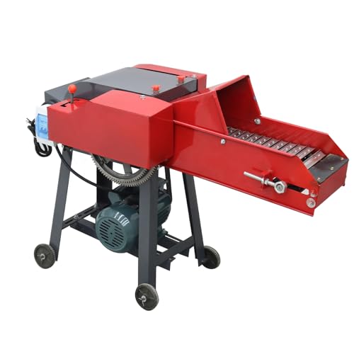 INTSUPERMAI 4-Blade Hay Cutter Pulverizer with Conveyor Belt Red