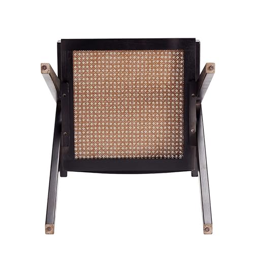 Manhattan Comfort Hamlet Rattan Wicker Cane Side Dining Chair Set of 2 Black/Natural