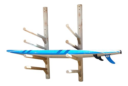 Log Kayak Rack 3 SUP Surfboard Plus 1 Kayak Wall Rack Canyon Brown
