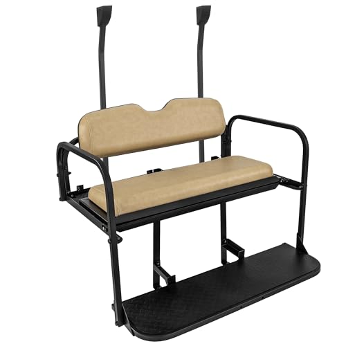 Gusto Club Car Precedent Golf Cart Flip Folding Rear Back Seat Kit Black
