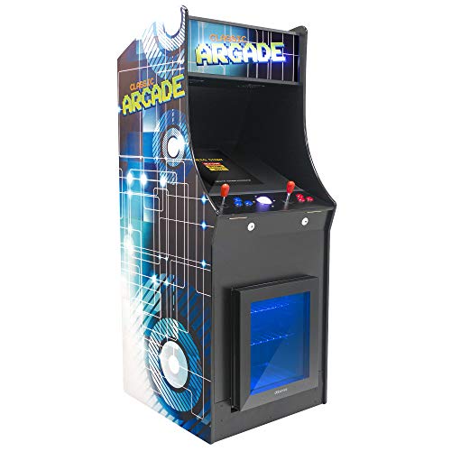 Creative Outdoor Distributor Stand-Up Arcade Machine 2-Player 60 Games with Fridge & Stools