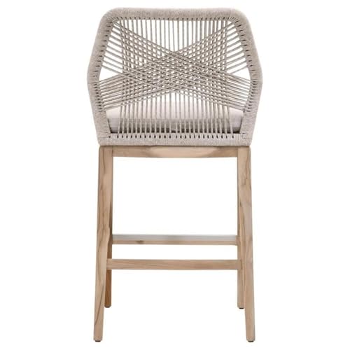Home Square 30" Fabric Outdoor Barstool Set of 2 Gray