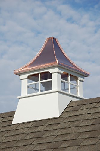 Accentua Charleston Cupola 24 in. Square 39 in. High White with Copper Roof