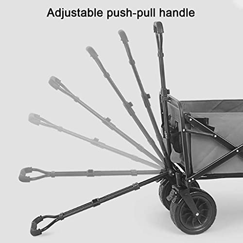 5sssallefaa Outdoor Folding Utility Wagon Cart with 4 Large Wheels Camouflage