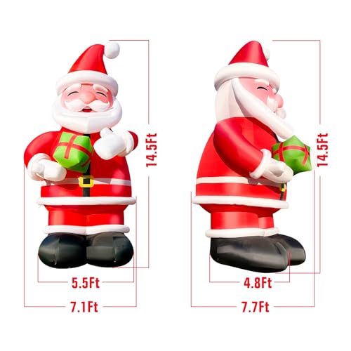 WARSUN 14.5Ft Premium Christmas Inflatable Santa Claus Red