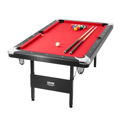 VEVOR Portable Foldable Billiards Table Set 6.3 ft Red + Black