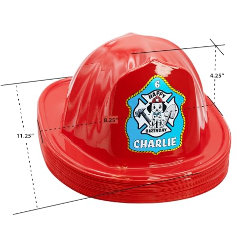 Kenco Kids Customizable Plastic Firefighter Hats Red