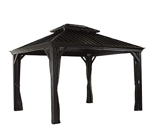 Sojag 500-7156980 Messina Hard Top Sun Shelter 10' x 12' Charcoal