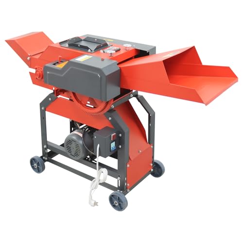 Banfluxion 220V 8-Blade Grass Cutter with Conveyor Belt Red
