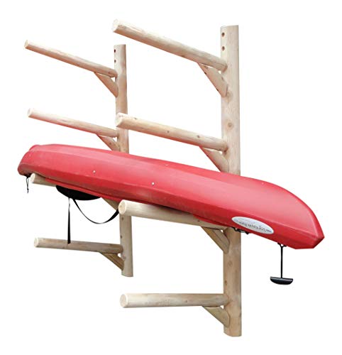 Log Kayak Rack 4-Place Kayak/SUP Wall-Mounted Rack Canyon Brown
