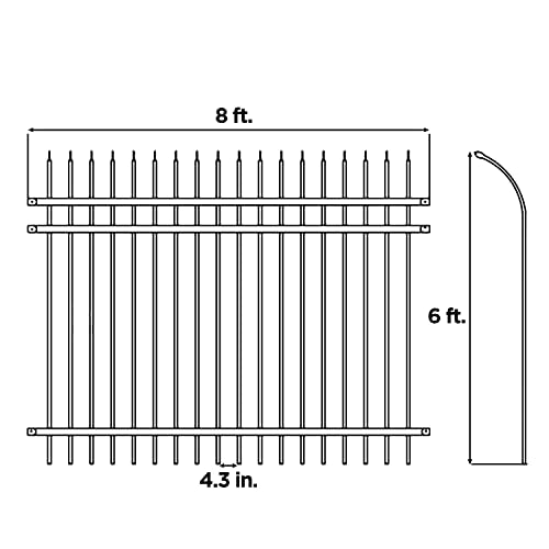 ALEKO 8-Panel Steel Security Fencing Kit Curved Top