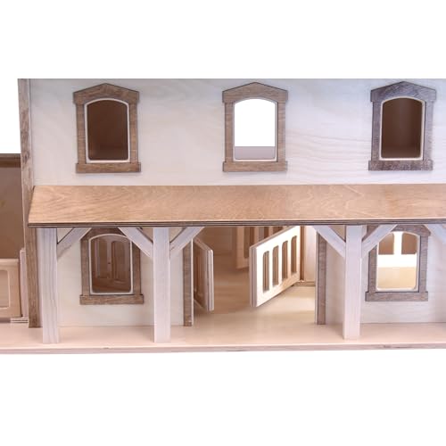 AmishToyBox.com Large Pennsylvania Bank Barn Toy Deluxe Wooden Design Natural