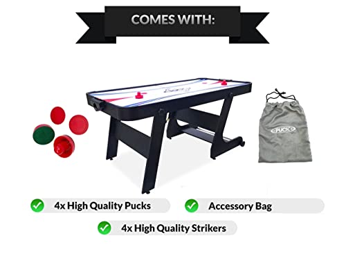 PUCK Eros 5.5-Foot Folding Air Hockey Table Jet Black