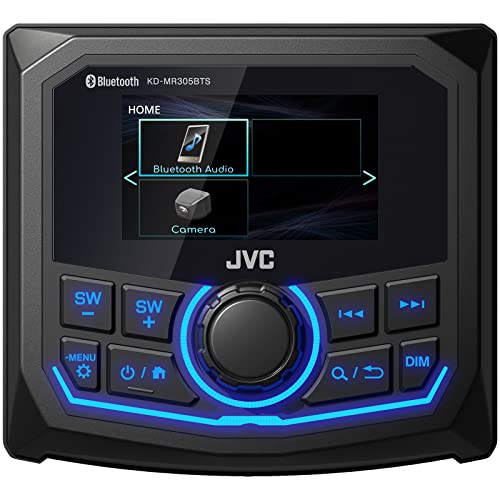 JVC Bluetooth Marine Radio with 6.5" Speakers and Amplifier Kit Black