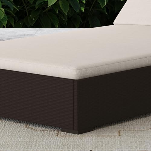Homestyles Palm Springs Outdoor Chaise Lounge 1 Seat Beige/Brown