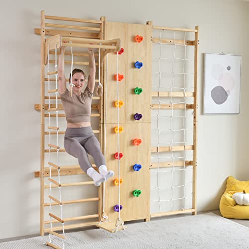 Avenlur 9-in-1 Swedish Ladder Wall Gym Set Wood